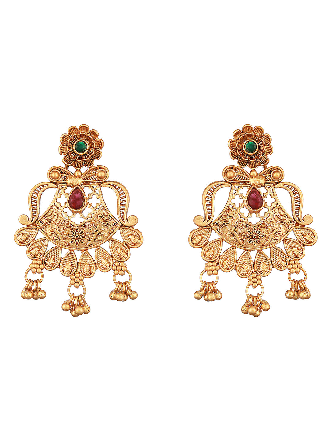 Gold-Toned Contemporary Studs Earrings - Jazzandsizzle