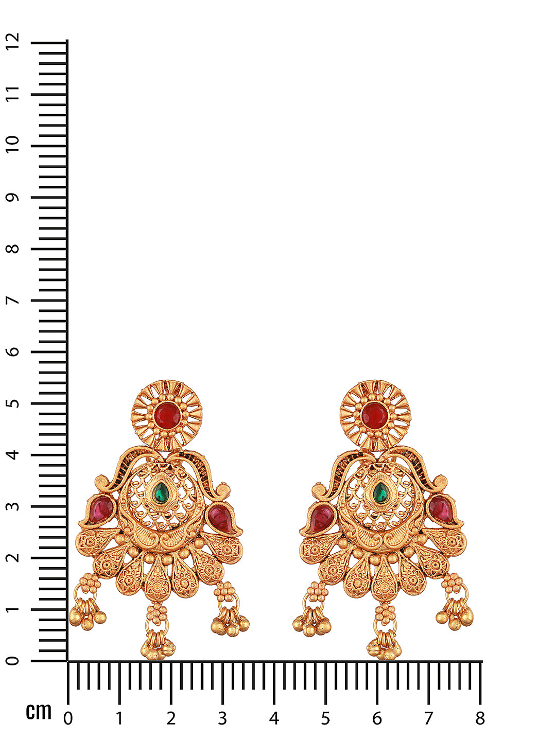 Gold-Toned Dome Shaped Drop Earrings - Jazzandsizzle