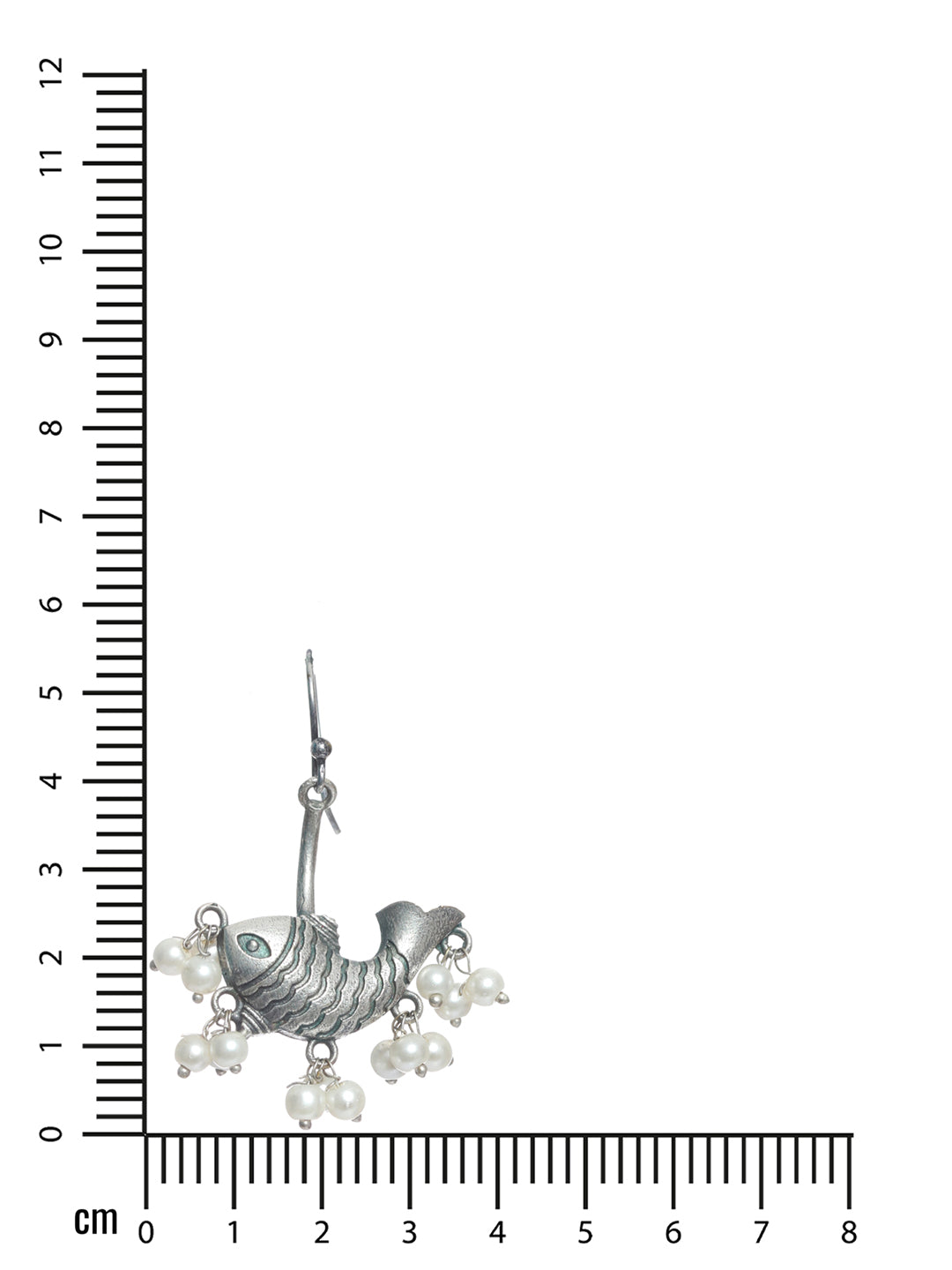 Silver Toned Oxidised Contemporary Drop Earrings