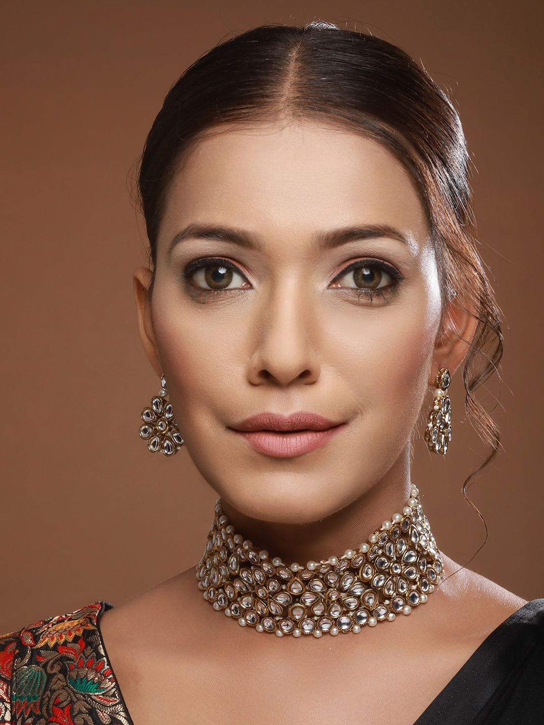 Gold-Plated Kundan-Studded Jewellery Set - Jazzandsizzle