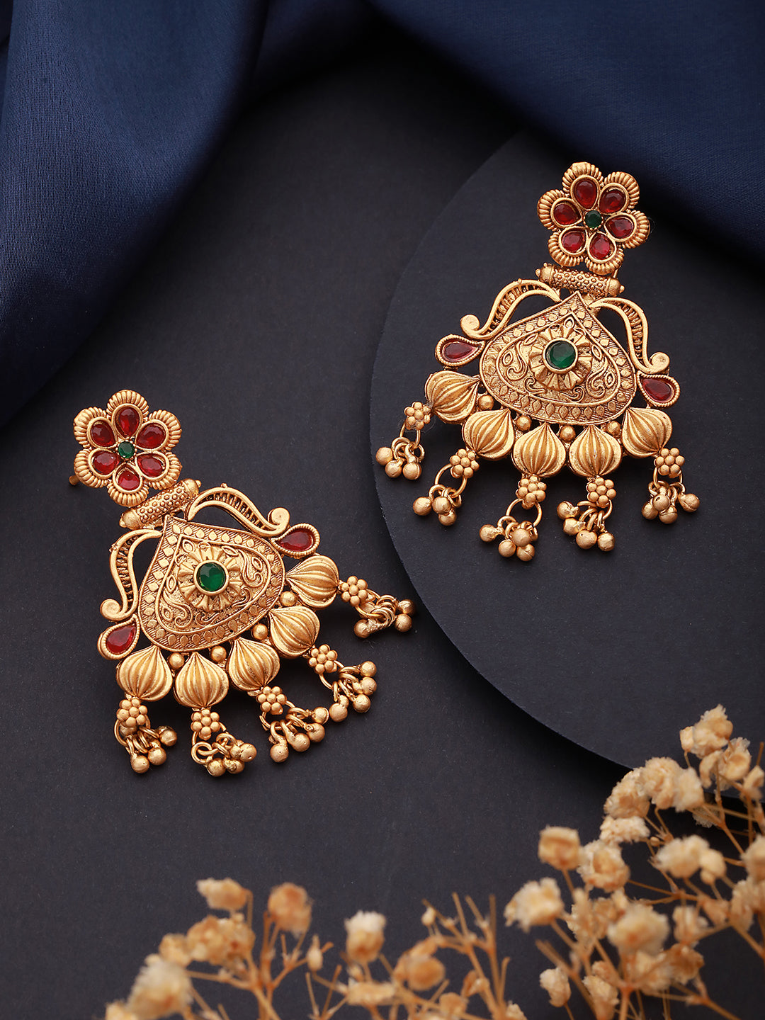 Gold-Toned Classic Jhumkas Earrings - Jazzandsizzle