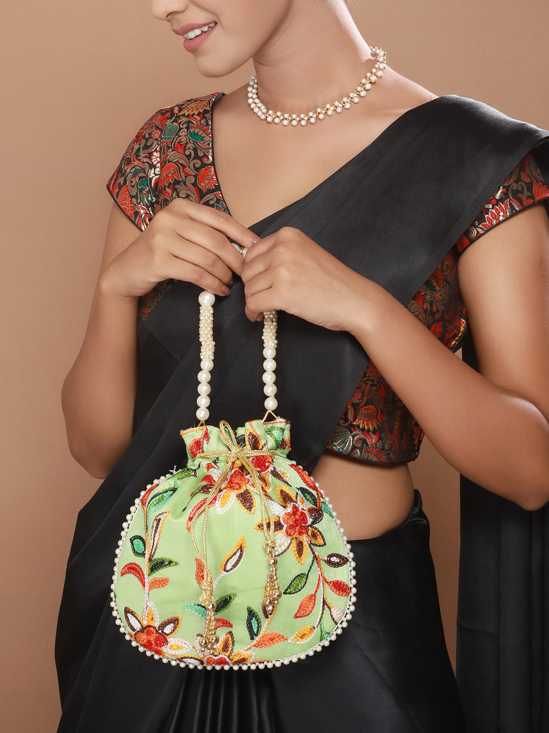 Embroidered Potli Clutch - Jazzandsizzle