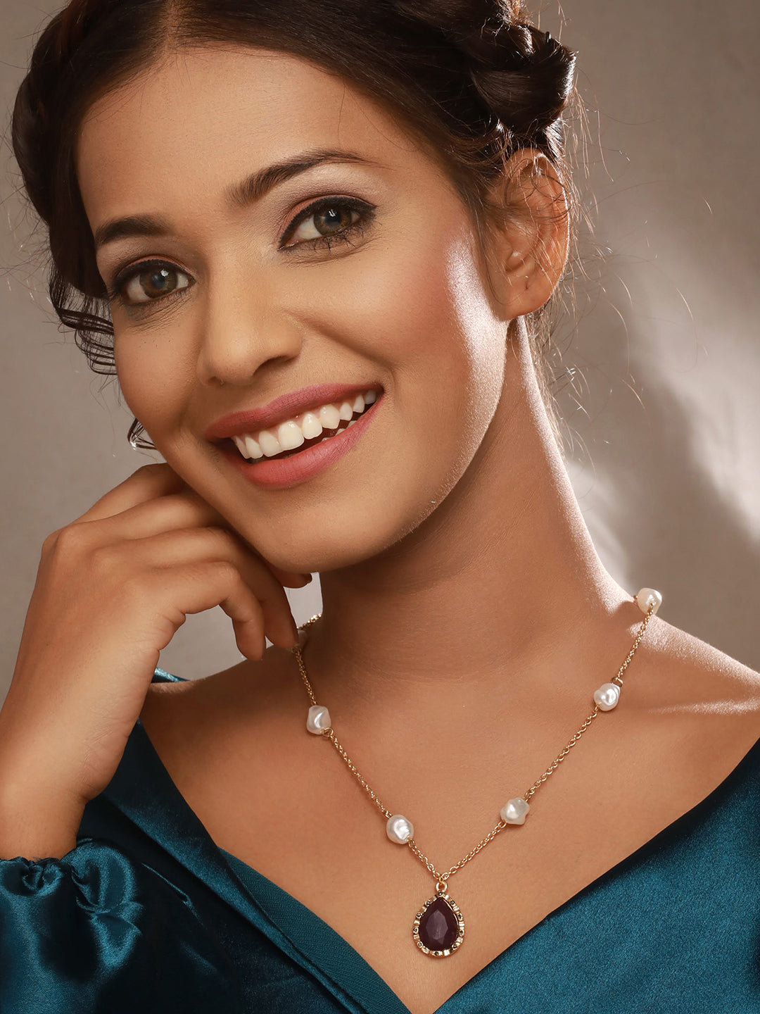 Gold-Plated Beaded Statement Necklace - Jazzandsizzle