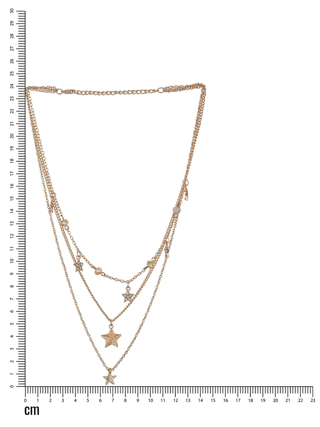 Gold-Plated Star & Pearl Studded Layered Necklace - Jazzandsizzle