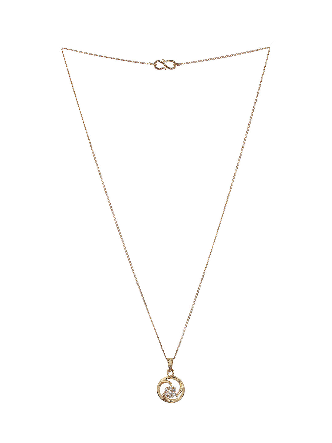 Set Of 2 Rose Gold Plated & Gold Plated Pendant With Chain - Jazzandsizzle