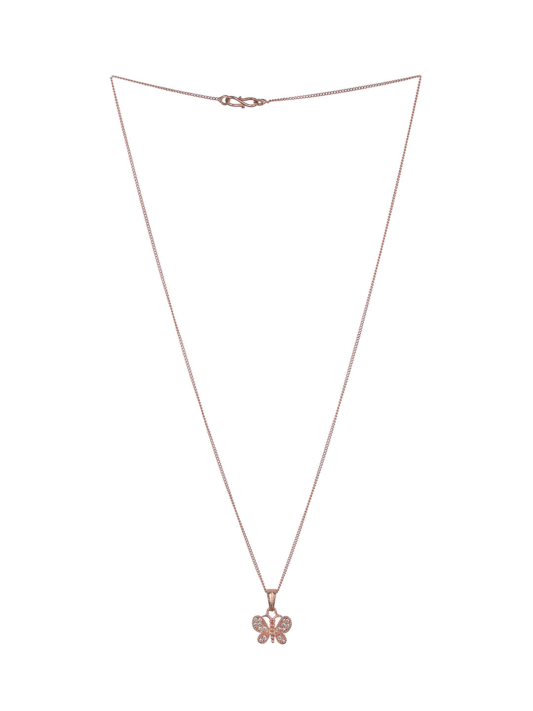 Set Of 2 Rose Gold Plated & Gold Plated Pendant With Chain - Jazzandsizzle