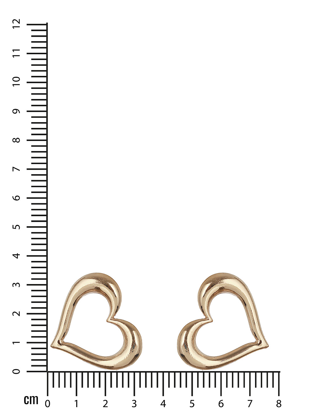 Gold Plated Heart Shaped Stud Earrings - Jazzandsizzle