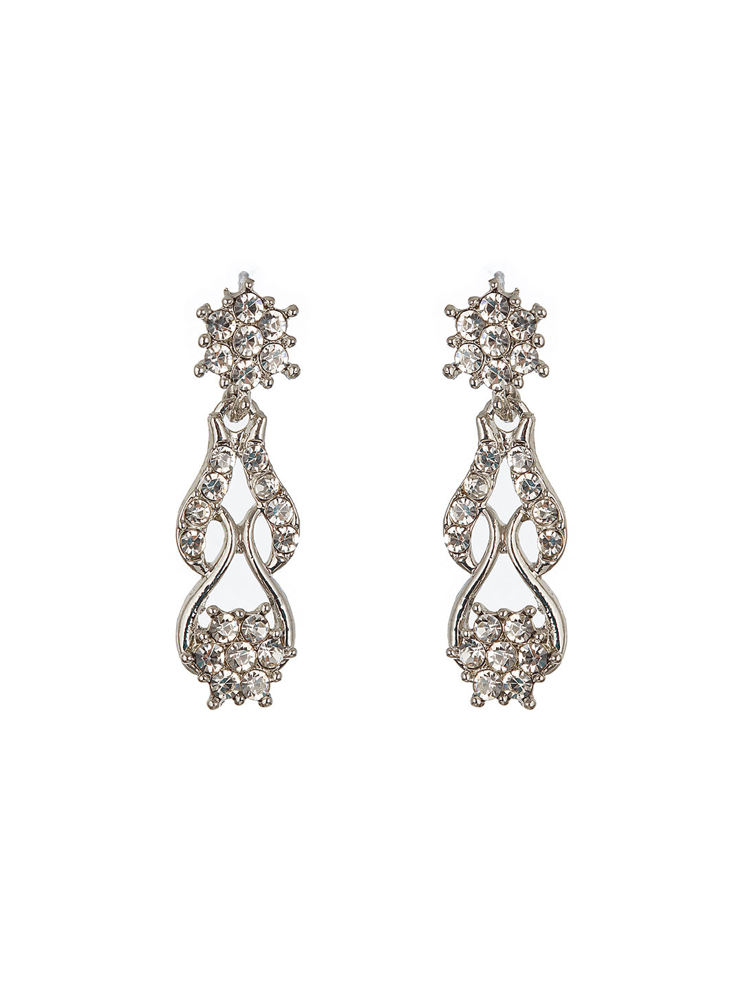 Rhodium-Plated AD-Studded Jewellery Set - Jazzandsizzle