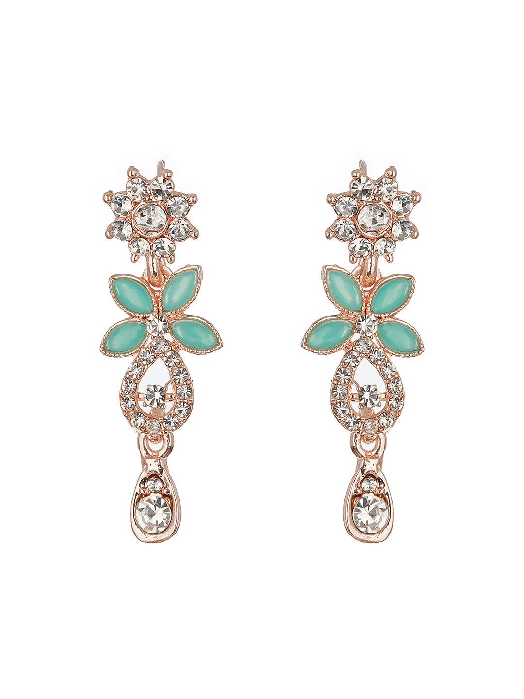 Rose Gold-Plated AD-Studded Jewellery Set - Jazzandsizzle