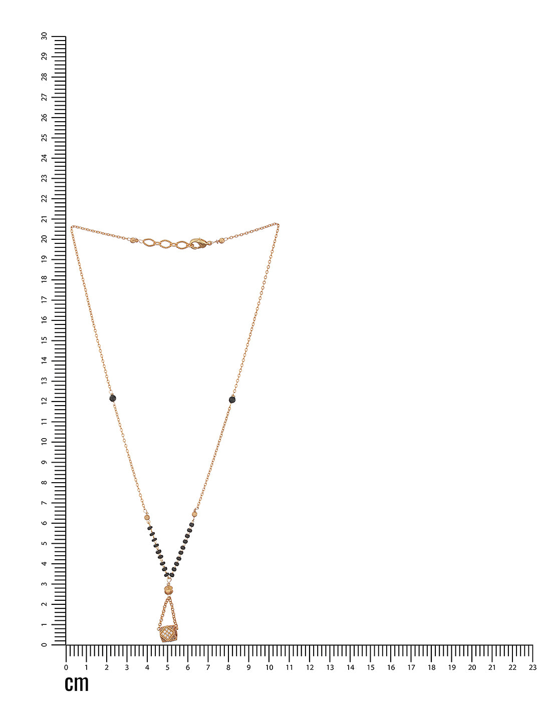 Jazz And Sizzle Gold-Plated Black & White CZ Stone-Studded Beaded Mangal sutra - Jazzandsizzle