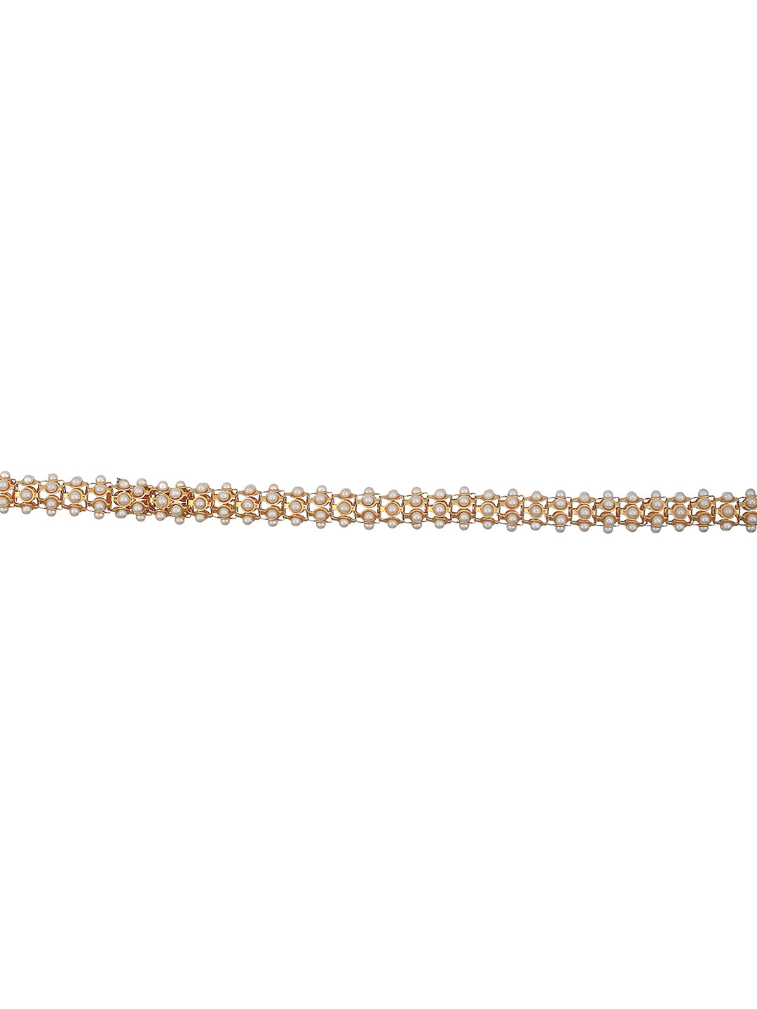 Gold Plated Pearl Beaded Waist Belt - Jazzandsizzle