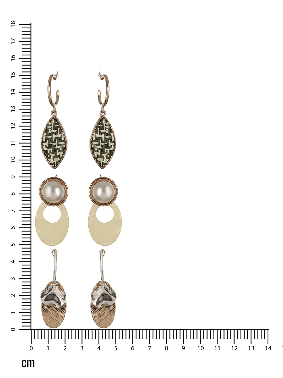 Gold-Toned Set of 3 Contemporary Hoop Earrings - Jazzandsizzle