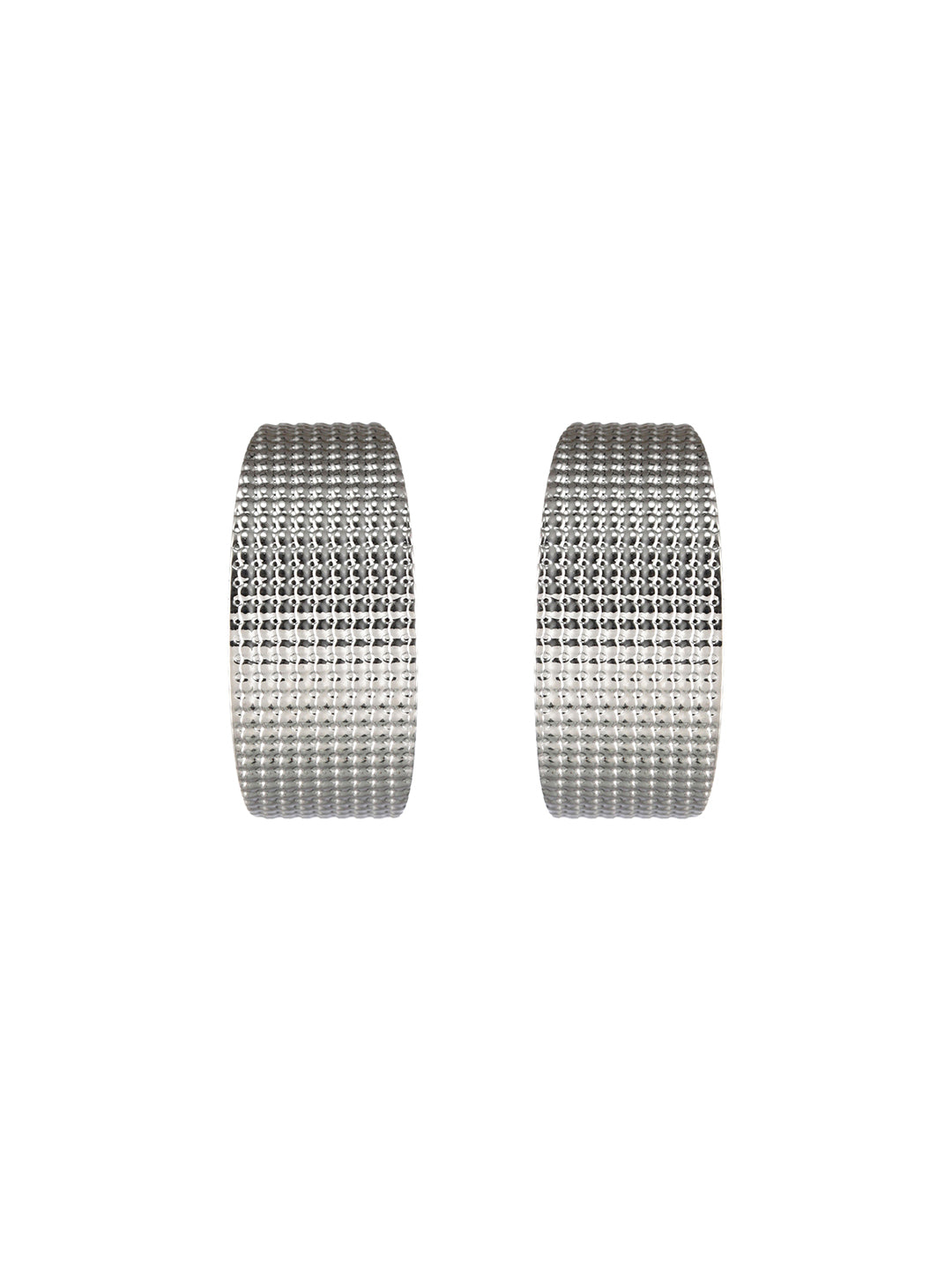 Silver-Plated Contemporary Half Hoop Earrings - Jazzandsizzle