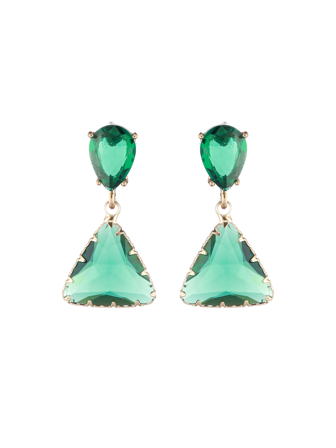 Gold-Plated Trianglar Drop Earrings - Jazzandsizzle