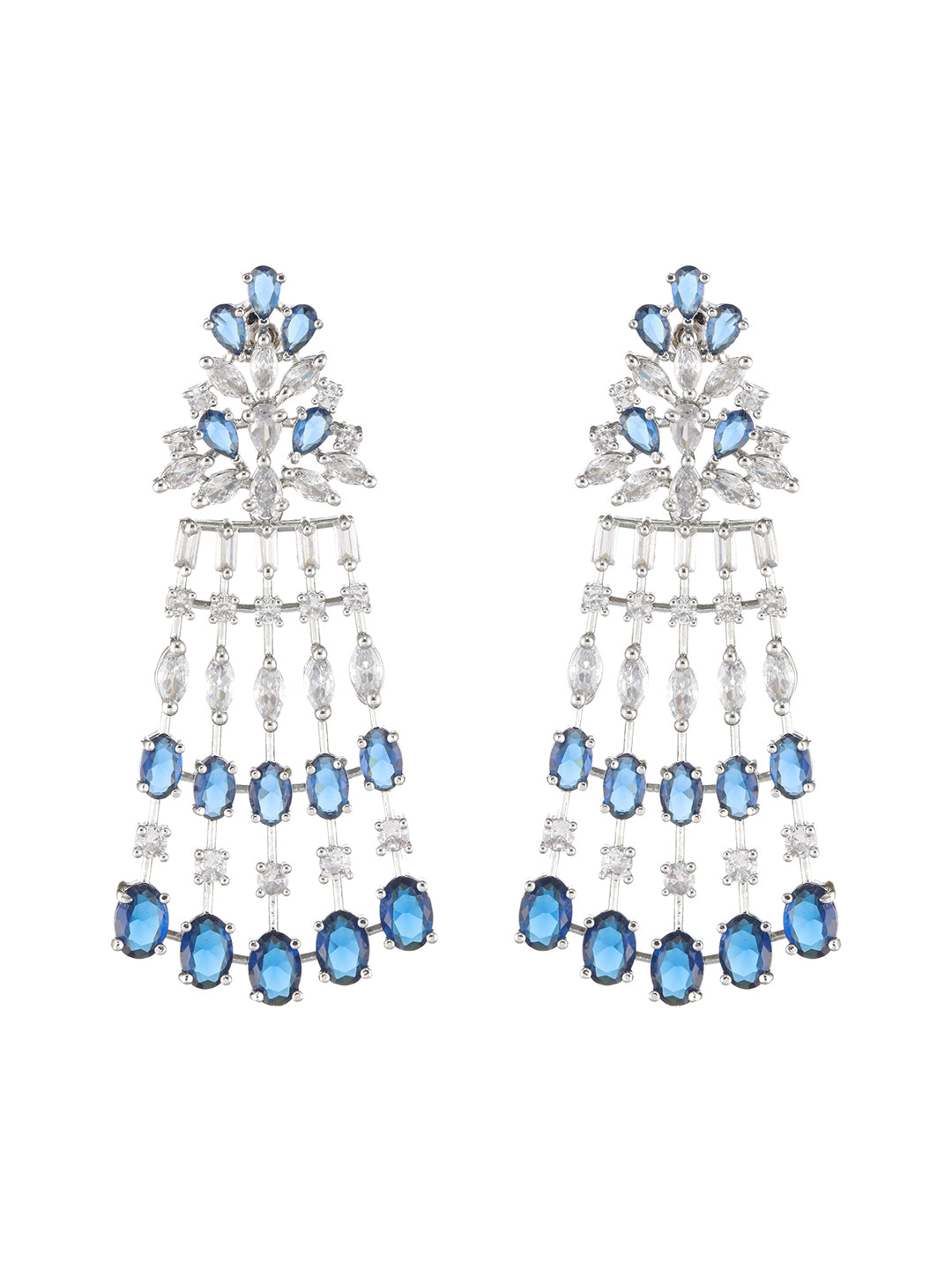 Rhodium-Plated AD-Studded & Beaded Jewellery Set - Jazzandsizzle