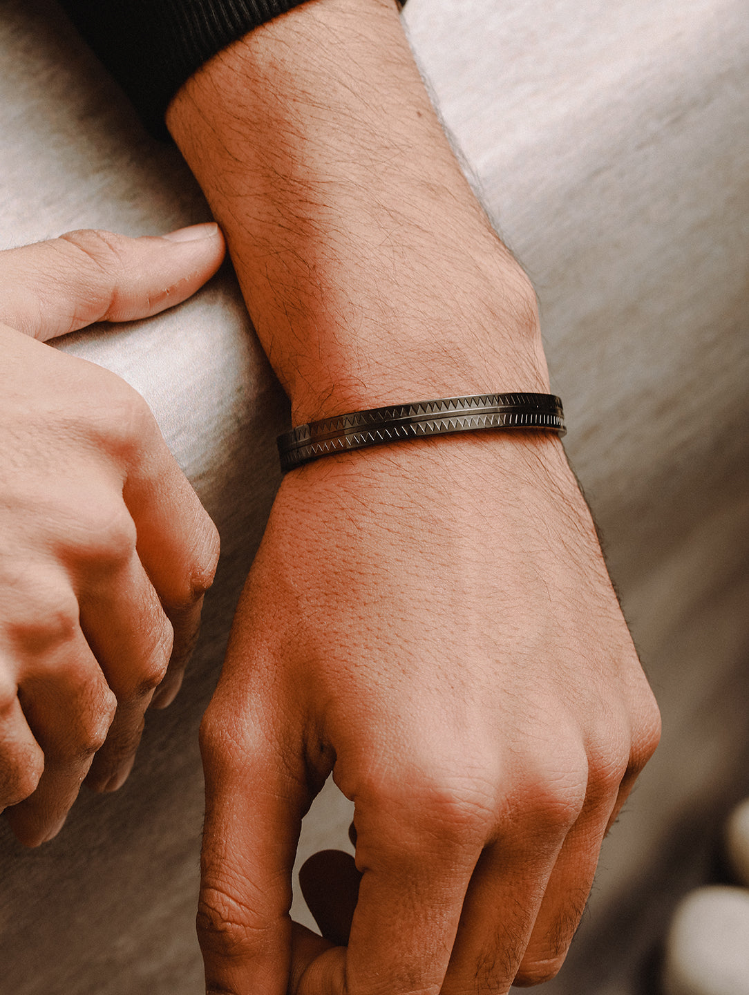 Men'S Men Black Stainless Steel Kada Bracelet