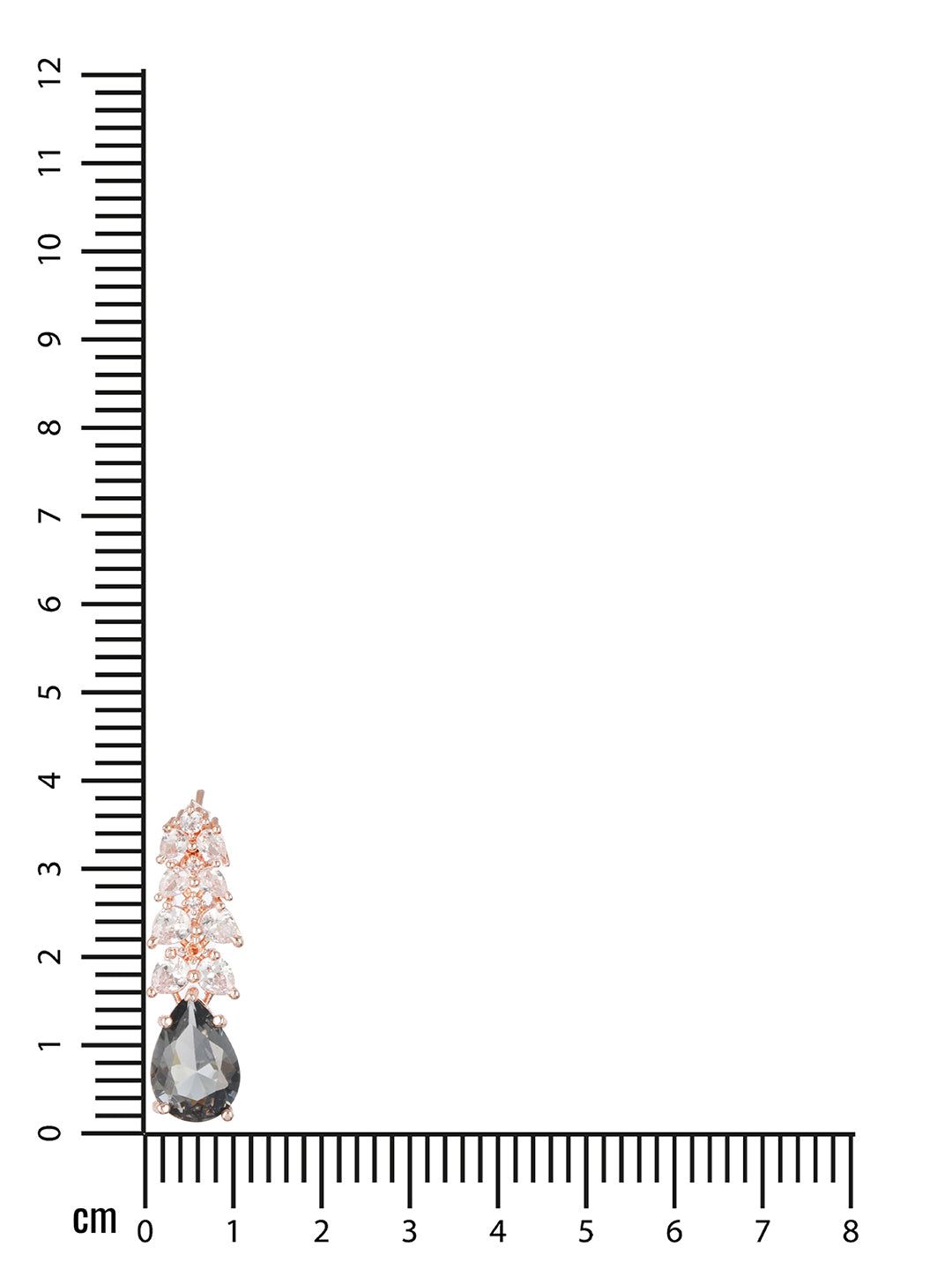 Rose Gold-Plated & Grey AD-Studded Handcrafted Teardrop Drop Earrings - Jazzandsizzle