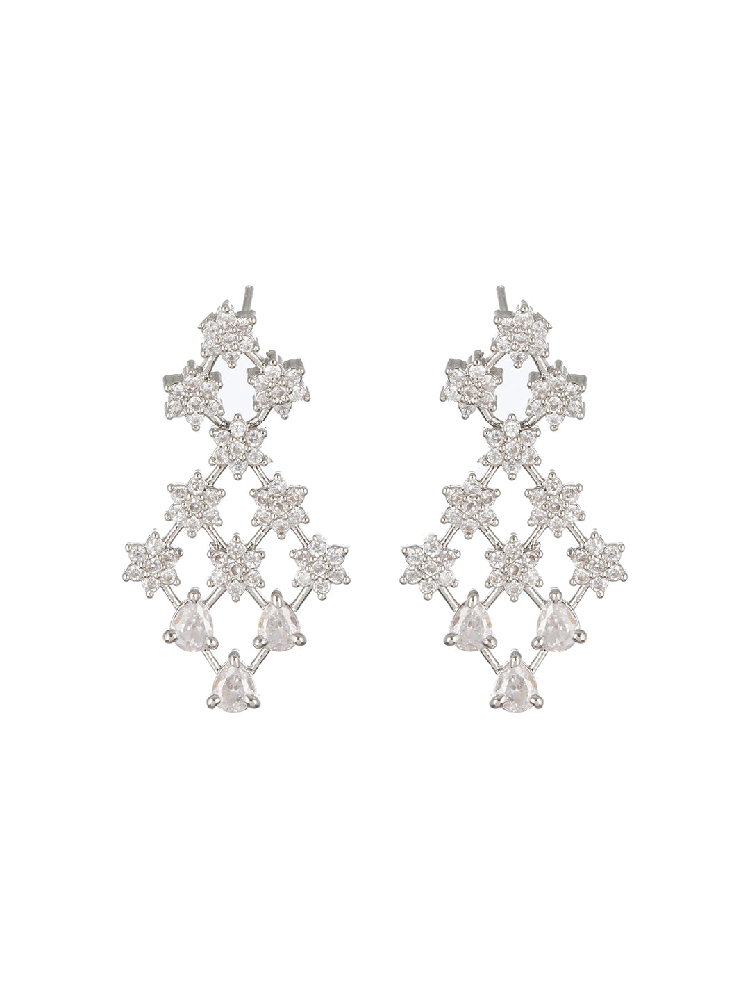 Silver-Plated AD Studded Jewellery Set - Jazzandsizzle