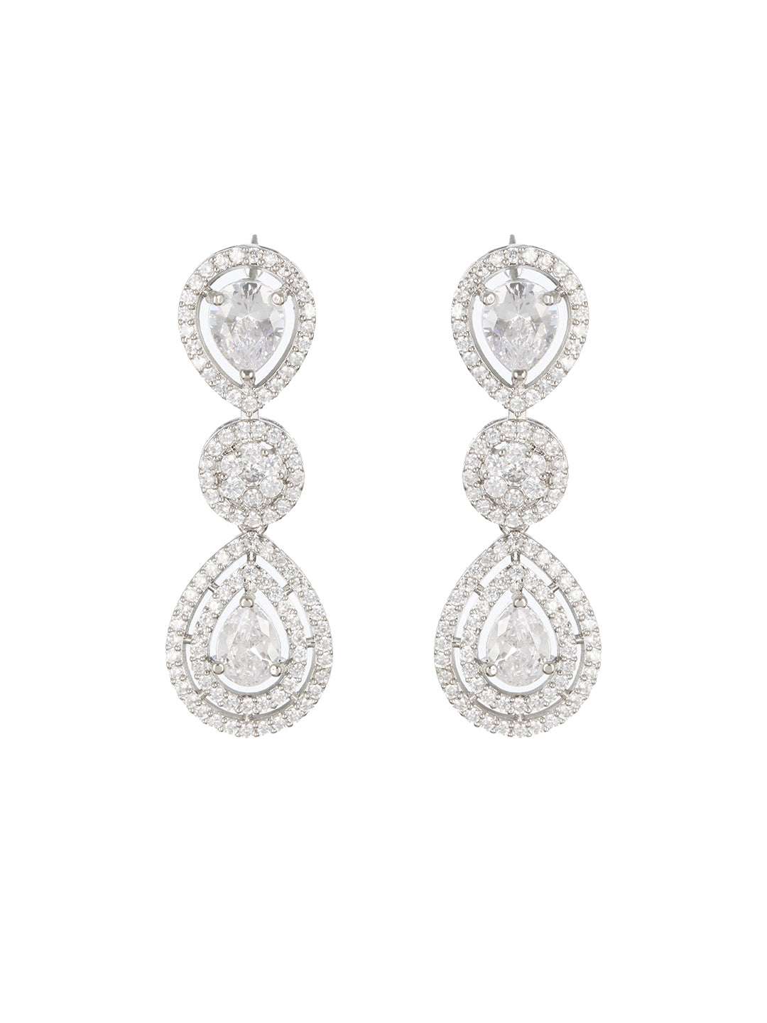 JAZZ AND SIZZLE Silver-Plated AD-Studded Jewelry Set - Jazzandsizzle
