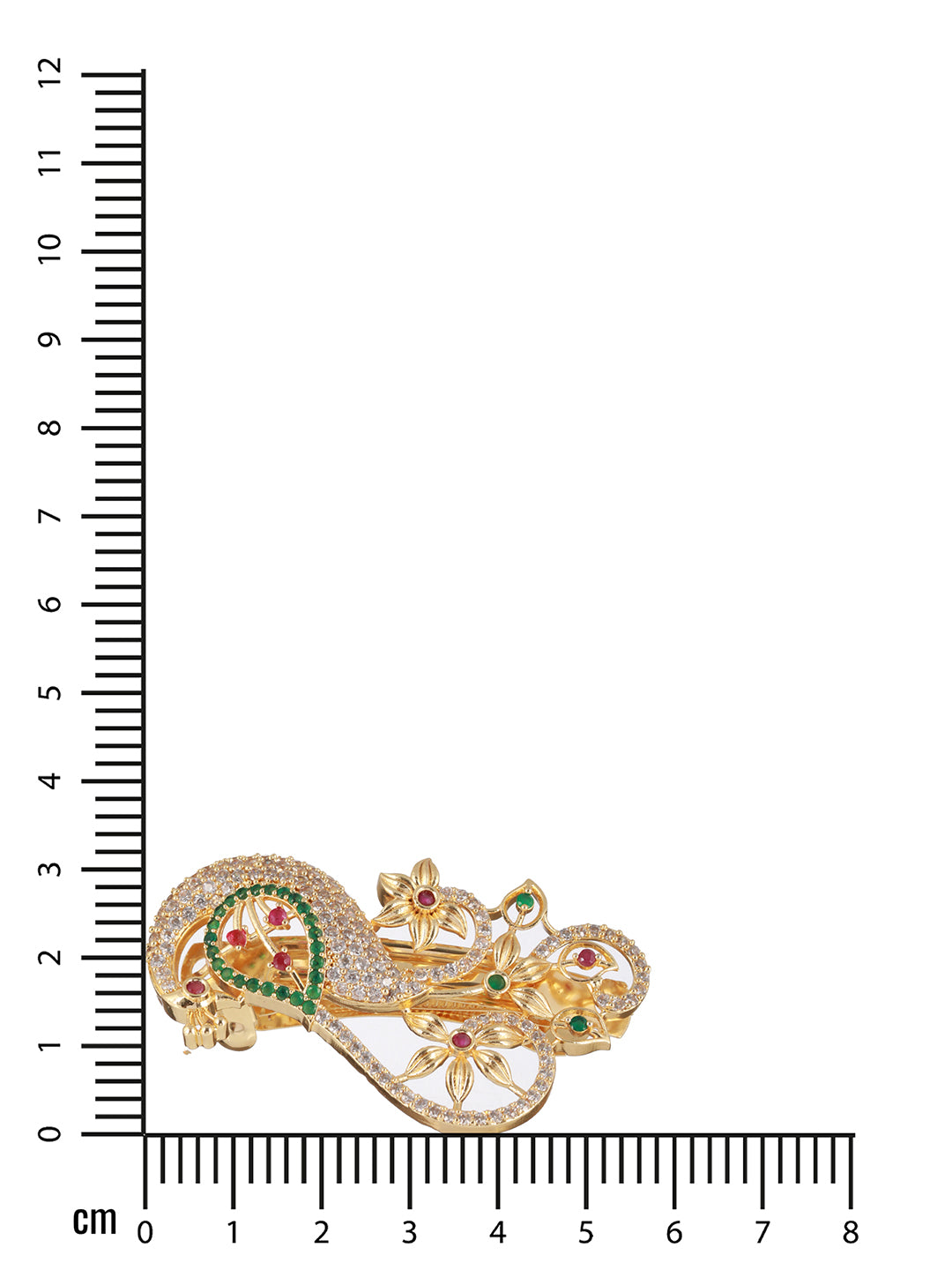 Gold Plated White AD Studded Peacock Shaped Hair Pin - Jazzandsizzle