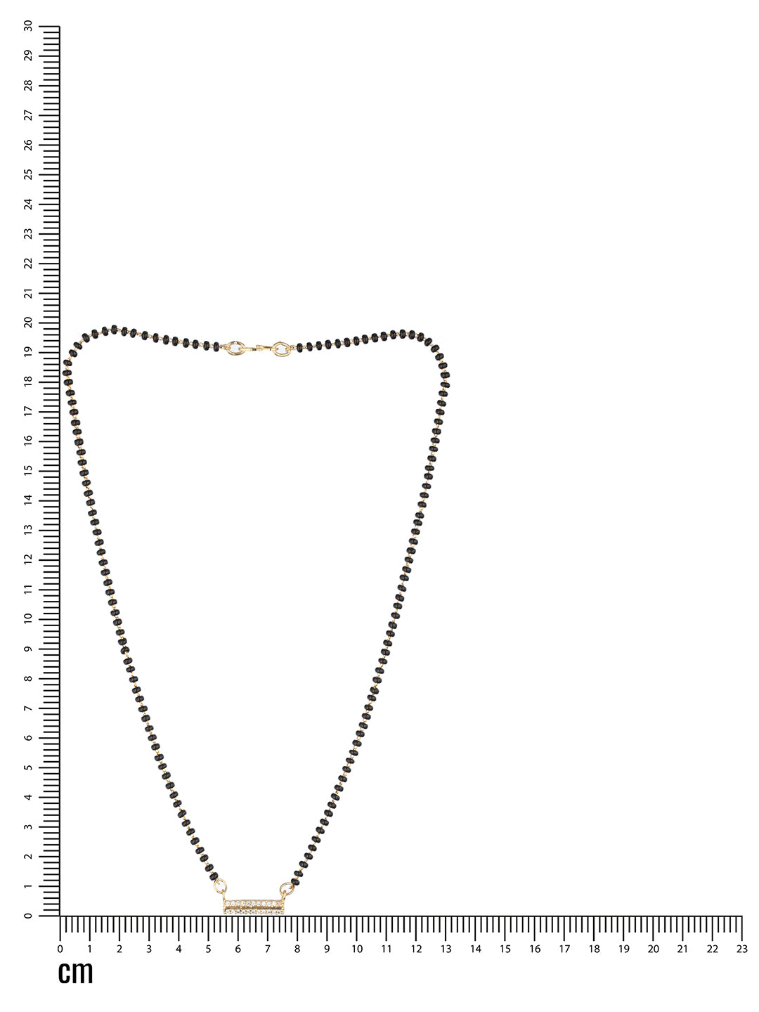 Black Gold-Plated AD-Studded & Beaded Mangalsutra - Jazzandsizzle