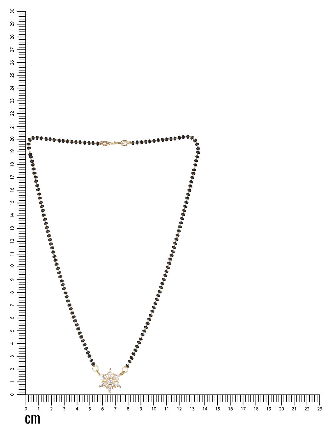 Black Gold-Plated AD-Studded & Beaded Mangalsutra - Jazzandsizzle