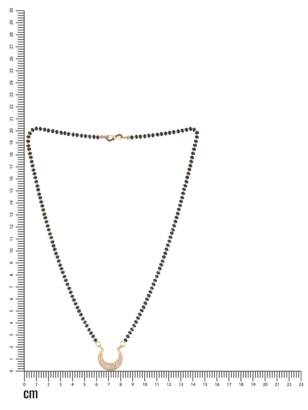 Black Gold-Plated AD-Studded & Beaded Mangalsutra - Jazzandsizzle