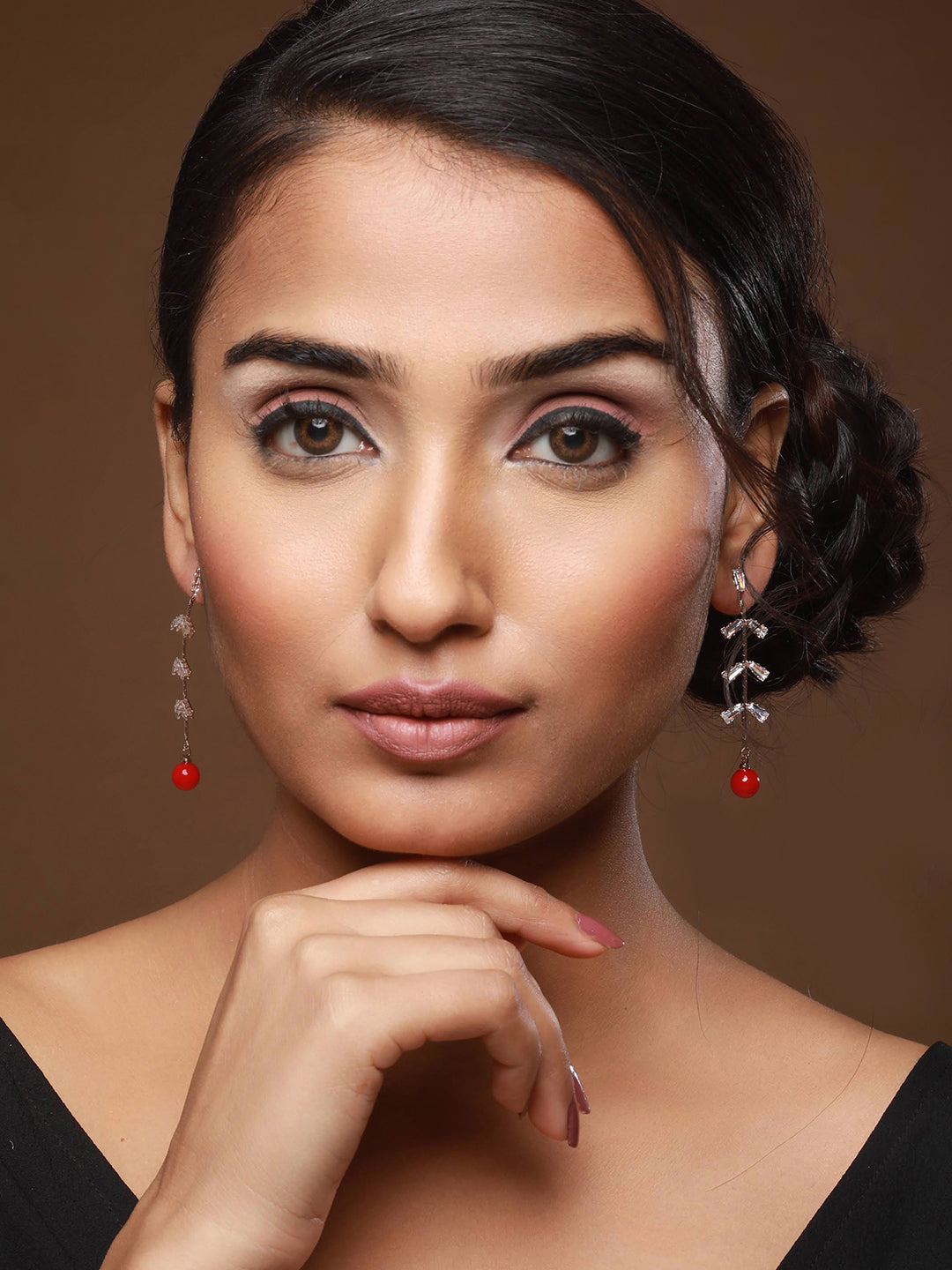 Rose Gold-Plated Contemporary Drop Earrings - Jazzandsizzle