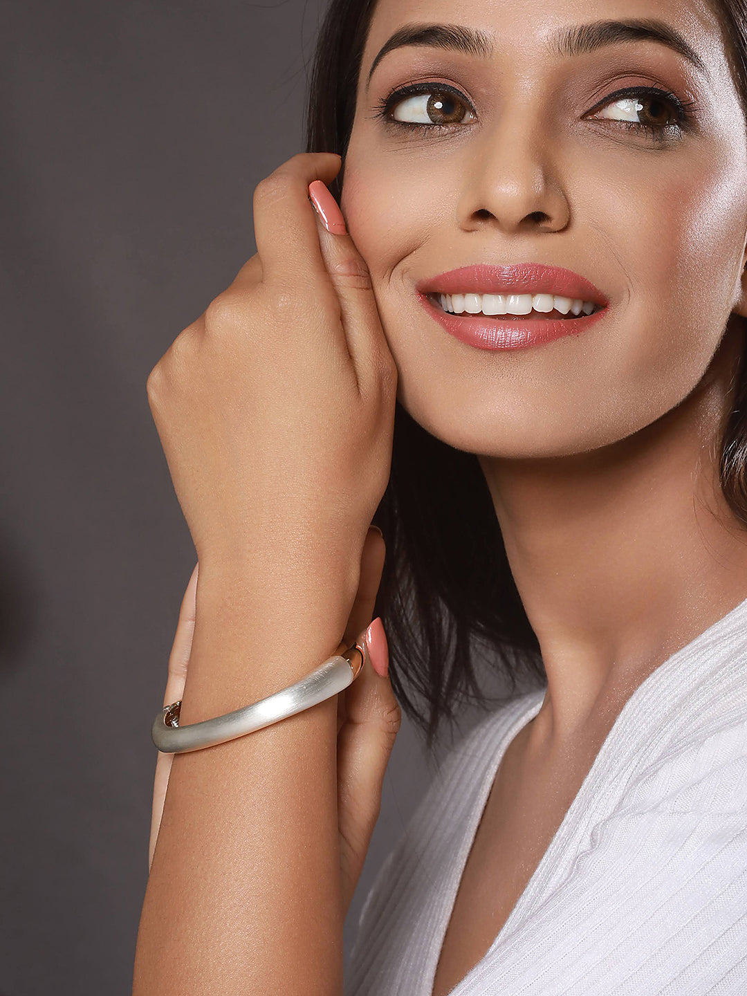 JAZZ AND SIZZLE Silver & Gold ,Dual-Toned Brass Handcrafted Kada Bracelet - Jazzandsizzle