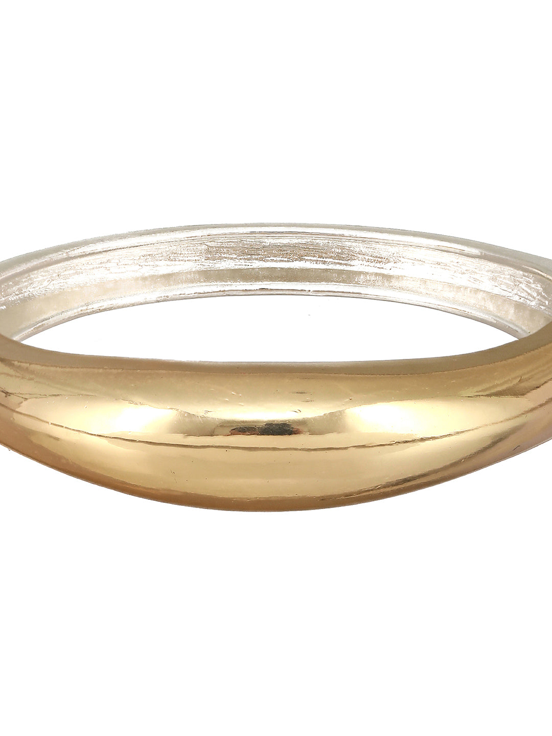 JAZZ AND SIZZLE Silver & Gold ,Dual-Toned Brass Handcrafted Kada Bracelet - Jazzandsizzle