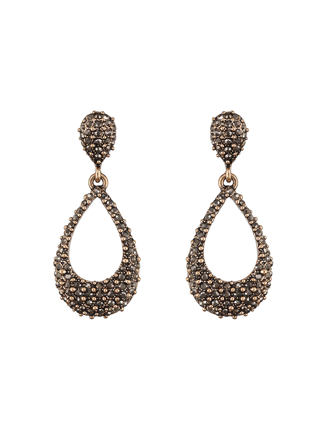 JAZZ AND SIZZLE Gold Teardrop Shaped Drop Earrings - Jazzandsizzle