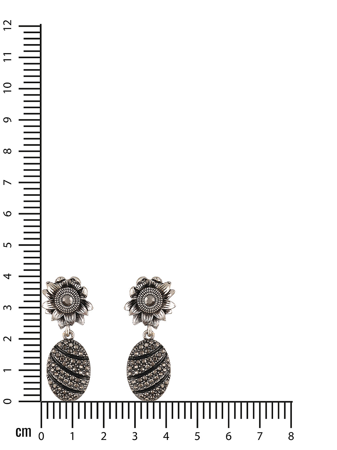 JAZZ AND SIZZLE Gold-Plated Black & Silver Pineapple Drop Earrings - Jazzandsizzle