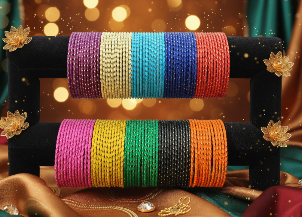 Jazz And Sizzle Multi-Color Set of 144 Bangles for Women and Girls Bangles