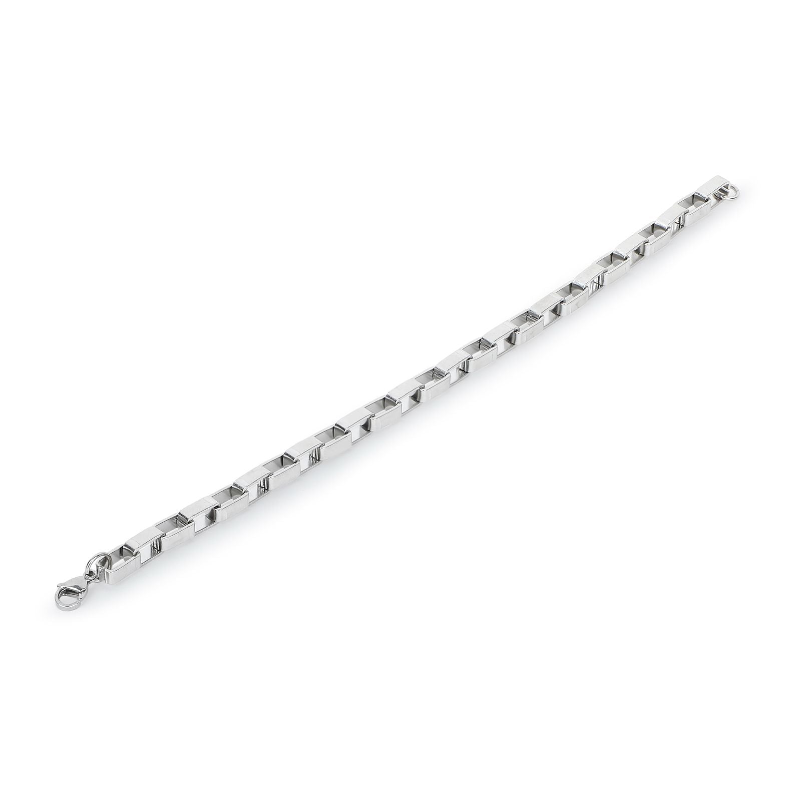 Jazz And Sizzle Men Silver Plated Stainless Steel Minimal Link Chain Bracelet
