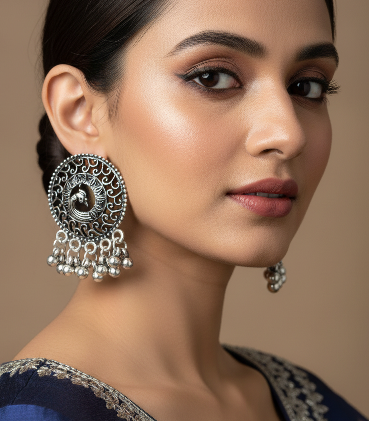 Jazz And Sizzle Set of 4 Gold & Silver Plated Stud & Jhumka Earrings