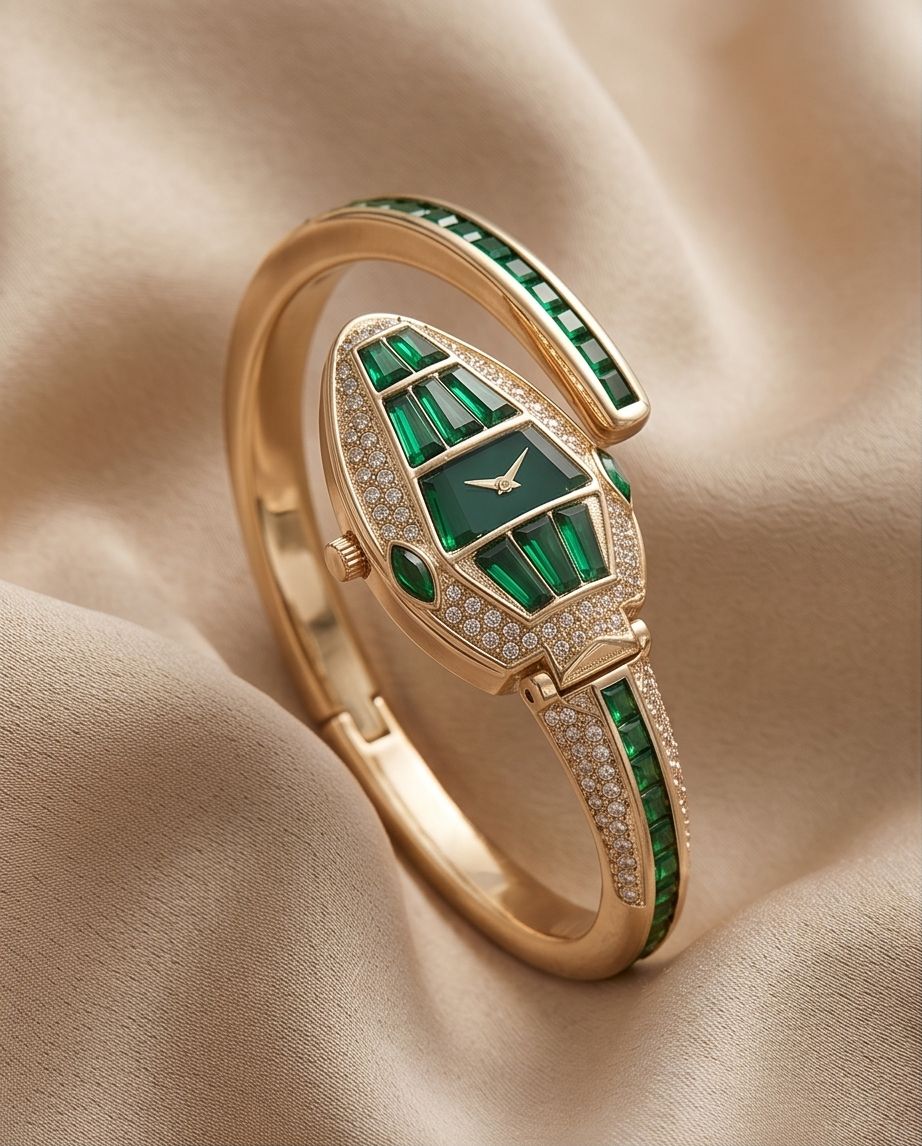Emerald Grace Stainless Steel Bracelet Watch | Anit Tarnish