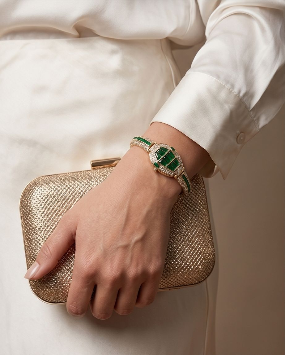 Emerald Grace Stainless Steel Bracelet Watch | Anit Tarnish