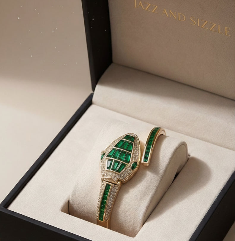 Emerald Grace Stainless Steel Bracelet Watch | Anit Tarnish