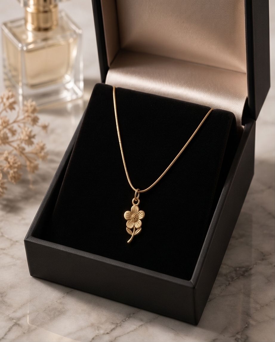 Jazz And Sizzle Golden Petal Minimal Chain | Anti Tarnish