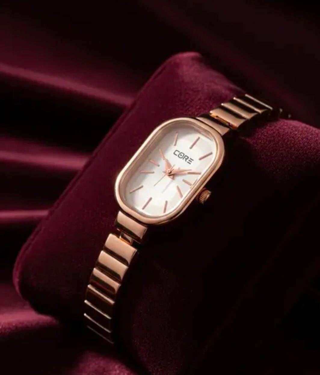 Luxury Rose Gold & White Dial Stainless Steel Watch for Women- WJ-JS26-LD0046