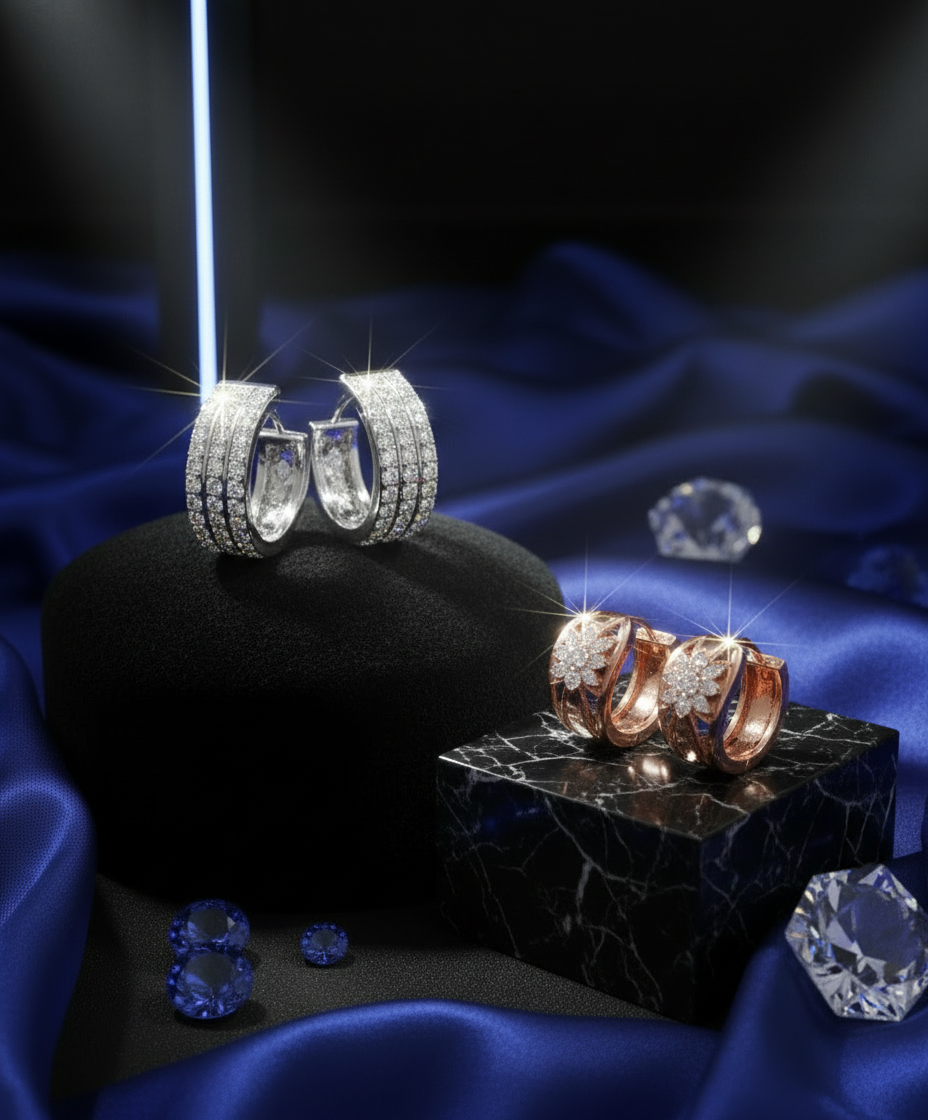 Jazz And Sizzle Rhodium Plated Floral Shaped Circular Drop Earrings (Copy)