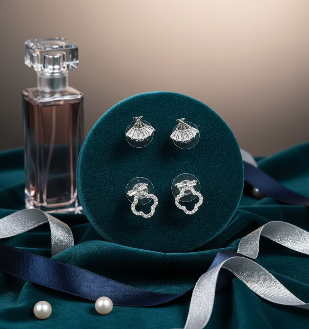 Jazz And Sizzle Rhodium Plated Floral Shaped Circular Drop Earrings (Copy)