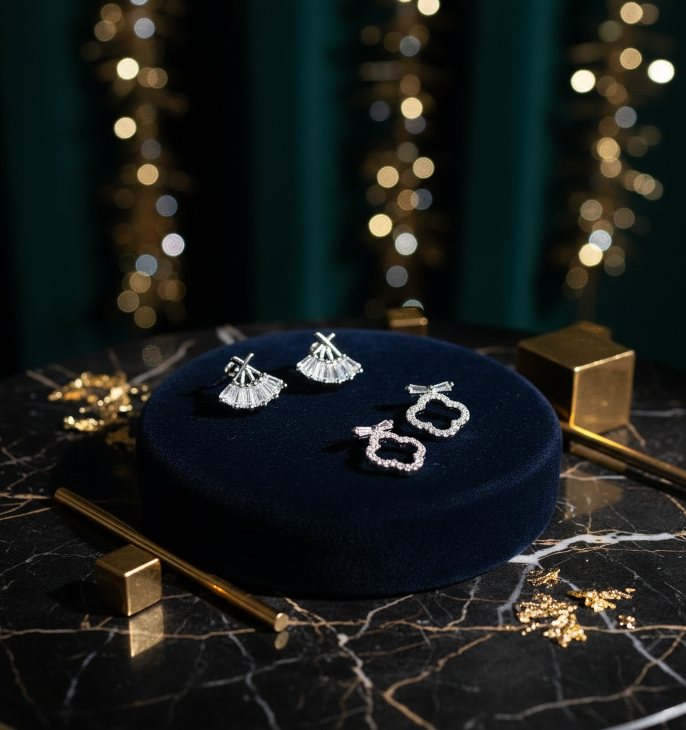 Jazz And Sizzle Rhodium Plated Floral Shaped Circular Drop Earrings (Copy)