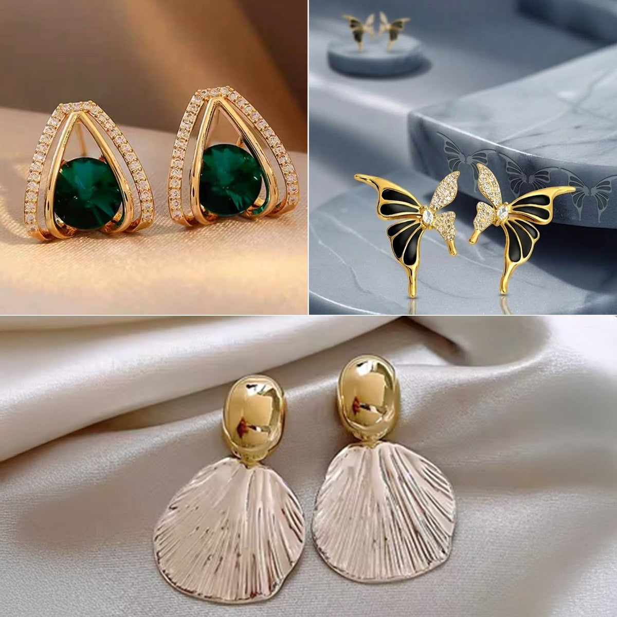 Trendy Stainless Steel Earring Combo