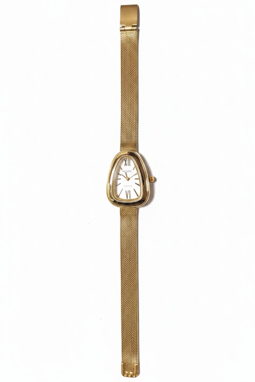 Jazz And Sizzle Vintage Shield White Dial Watch | Anti-Tarnish Watch|Quartz Movement, Waterproof, Luxury Metal Bezel