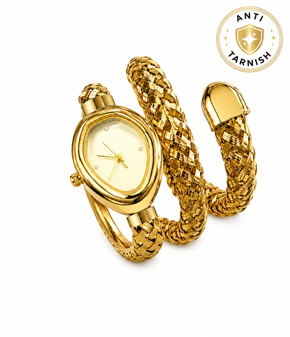 Luna Weave Gold Bracelet Watch
