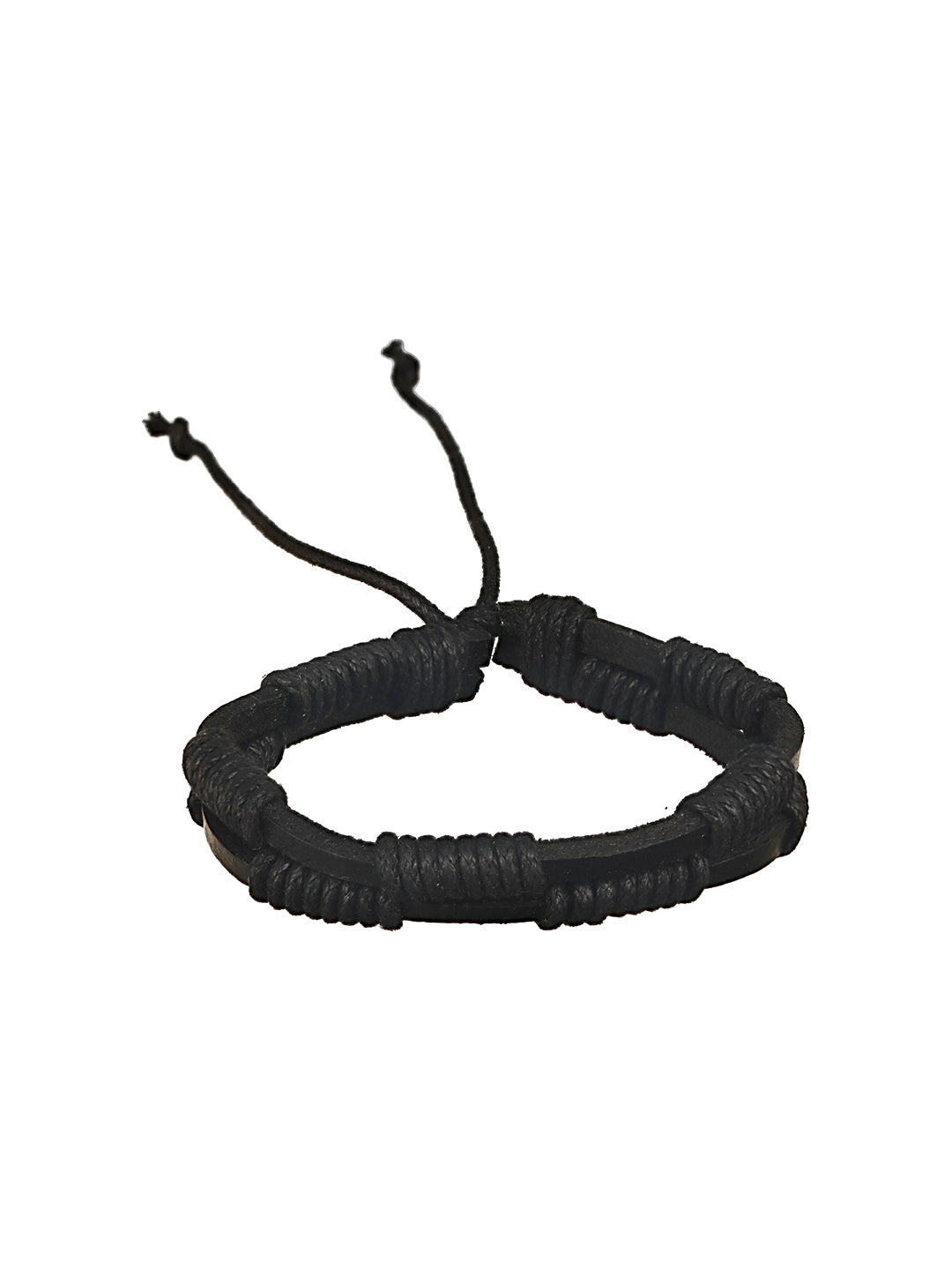 Jazz And Sizzle Men Set of 3 Black Elasticated & Handcrafted Wraparound Bracelets