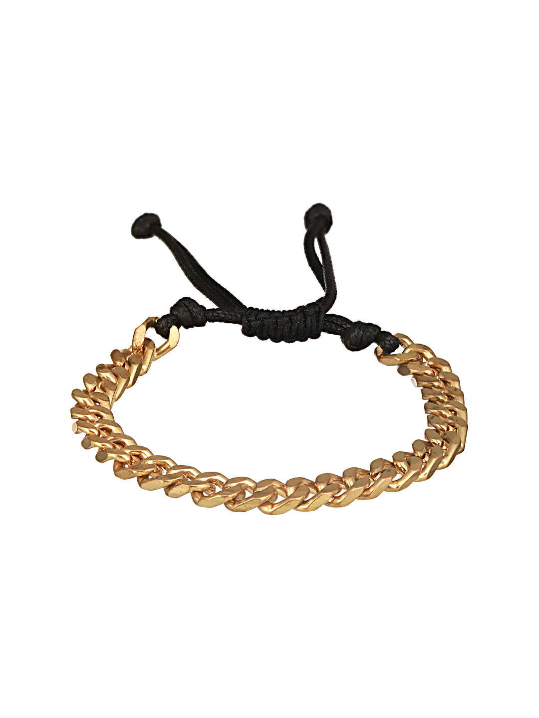Jazz And Sizzle Men Set of 4 Black Beaded Elasticated & Brown Leather Bracelet with Chain Bracelet