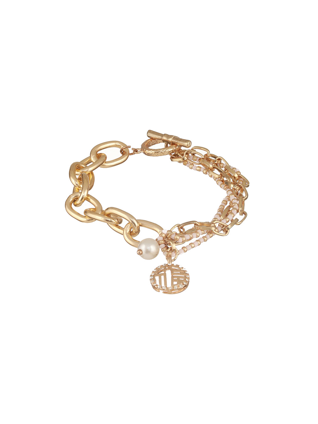 Jazz and Sizzle Gold-Plated Stones-Studded & Pearl Beaded Jewellery Set