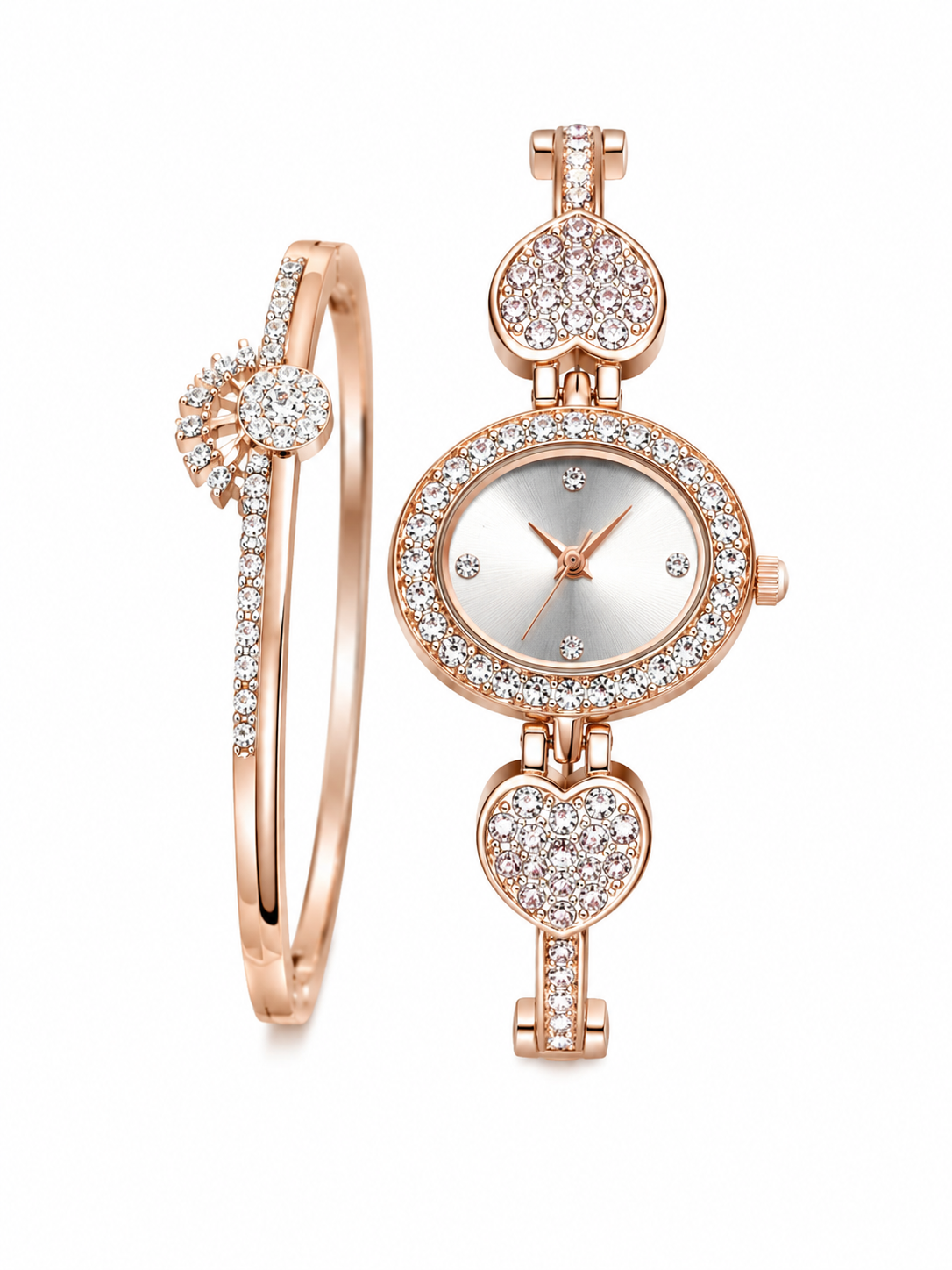 Aurora Rose Gold Watch & Bracelet | Anti Tarnish